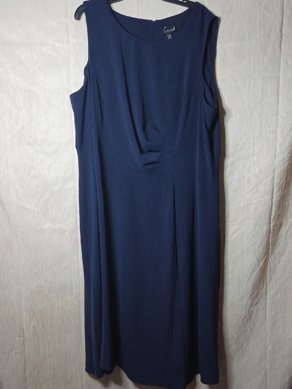 connected apparel Navy Sleeveless Draped Maxi Dress